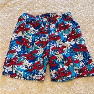 Wonder Nation Men's Lobster Print Athletic Shorts - Blue and Red